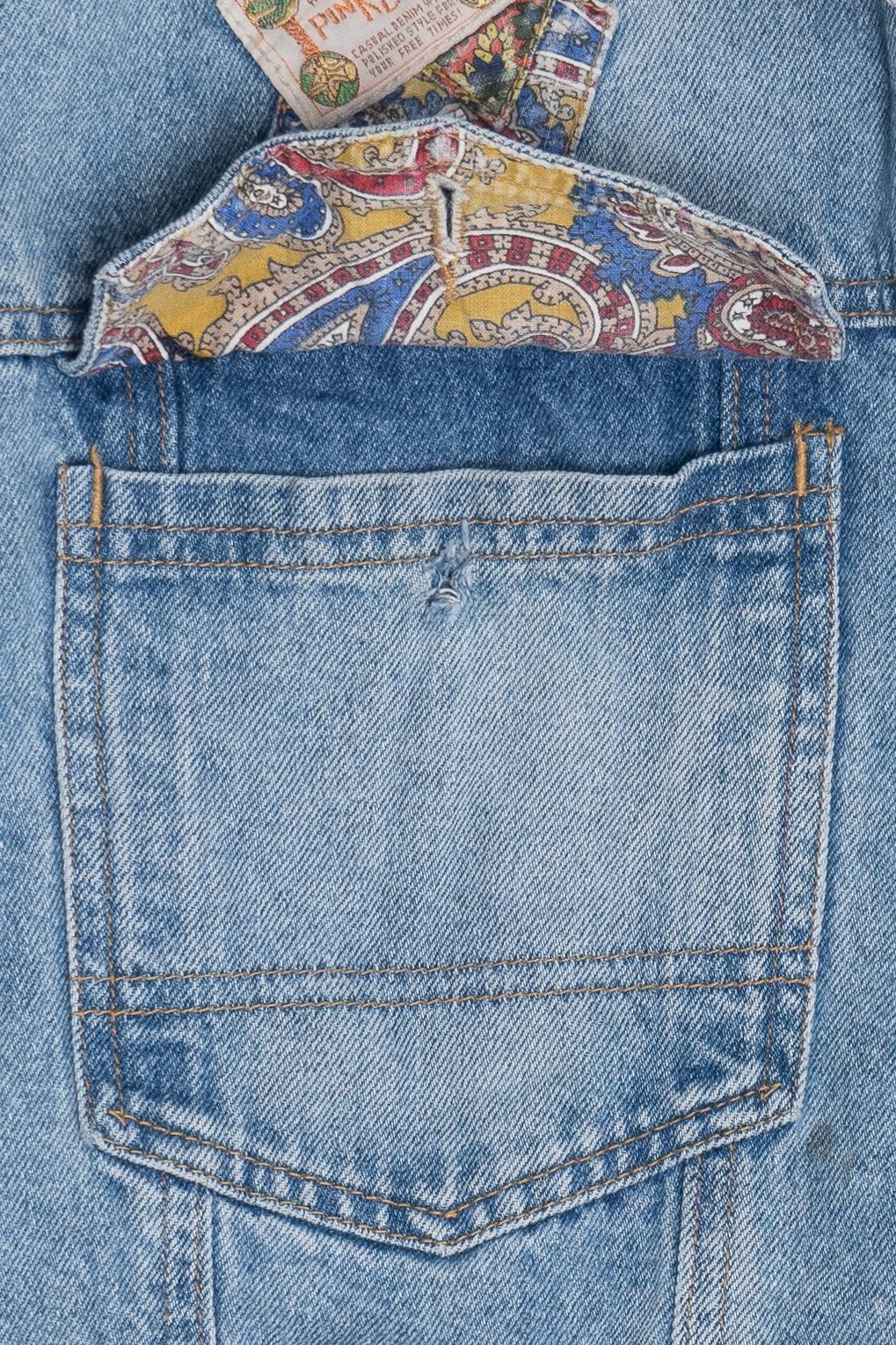 Vintage Pink Beans Paisley Detail Patchwork Denim Jacket (1990s)