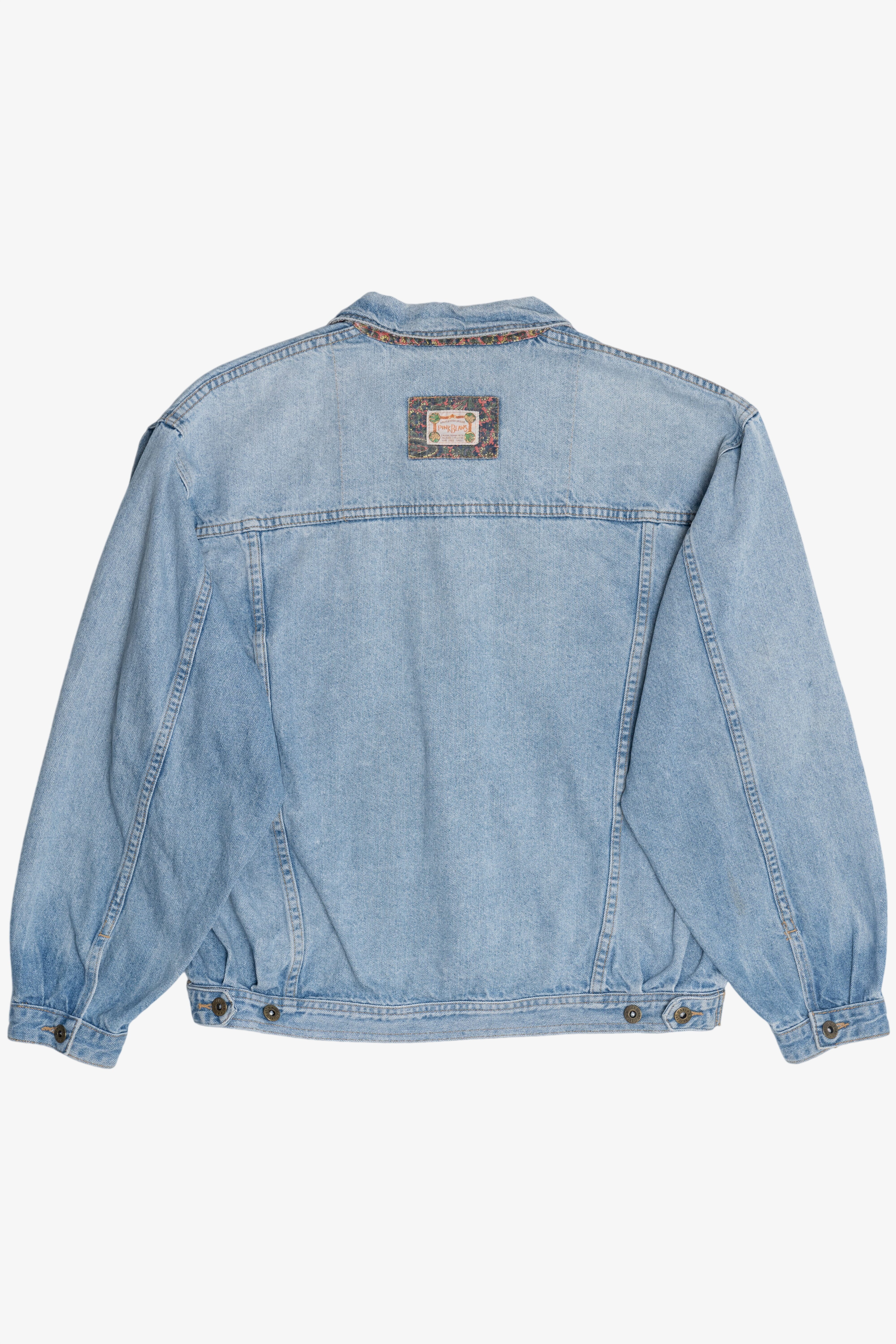 Vintage Pink Beans Paisley Detail Patchwork Denim Jacket (1990s)