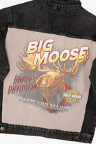 Harley Davidson "Big Moose" Portland Black Denim Jacket (2010s)