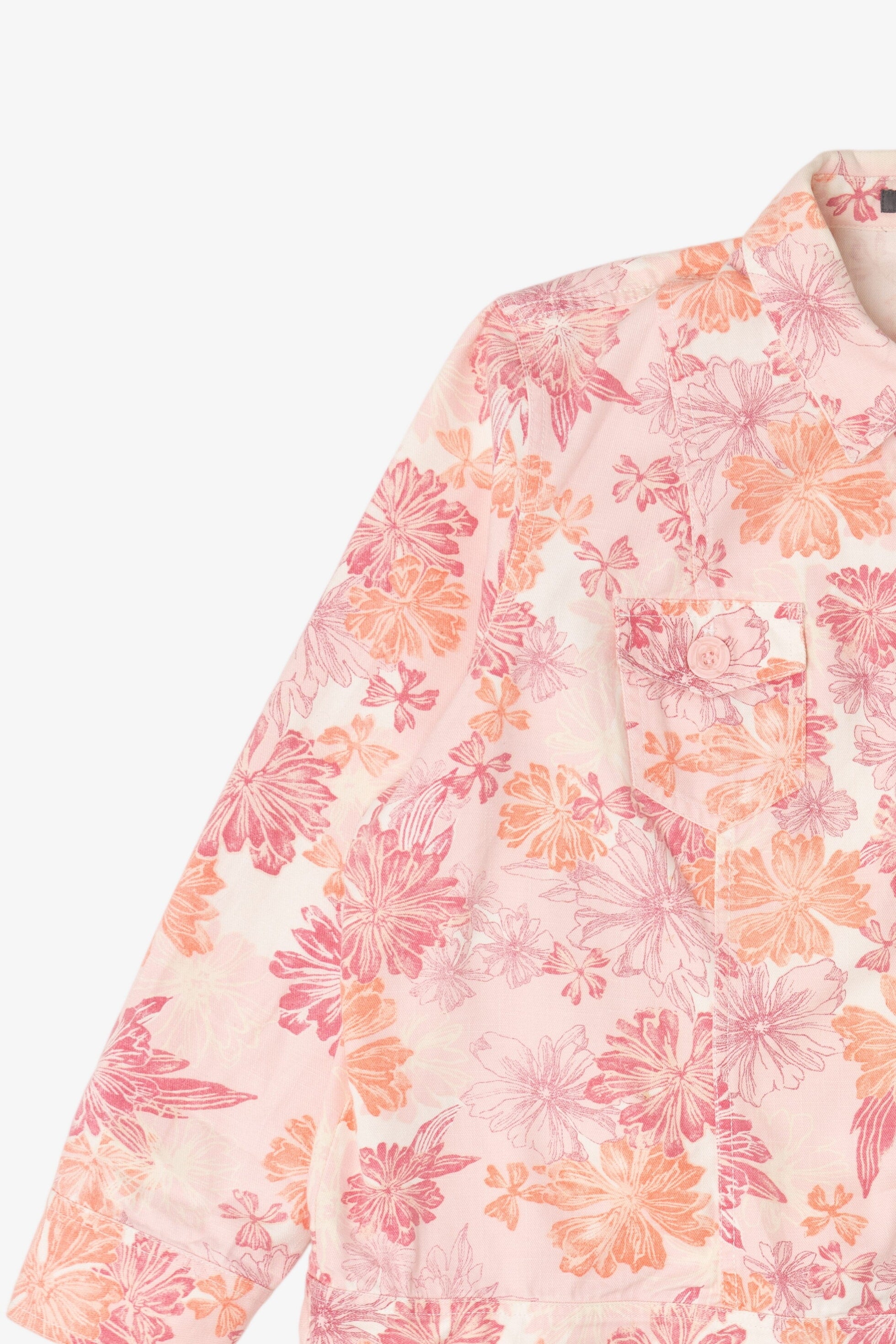 Vintage Pink Floral Liz Claiborne Denim Jacket (1990s)
