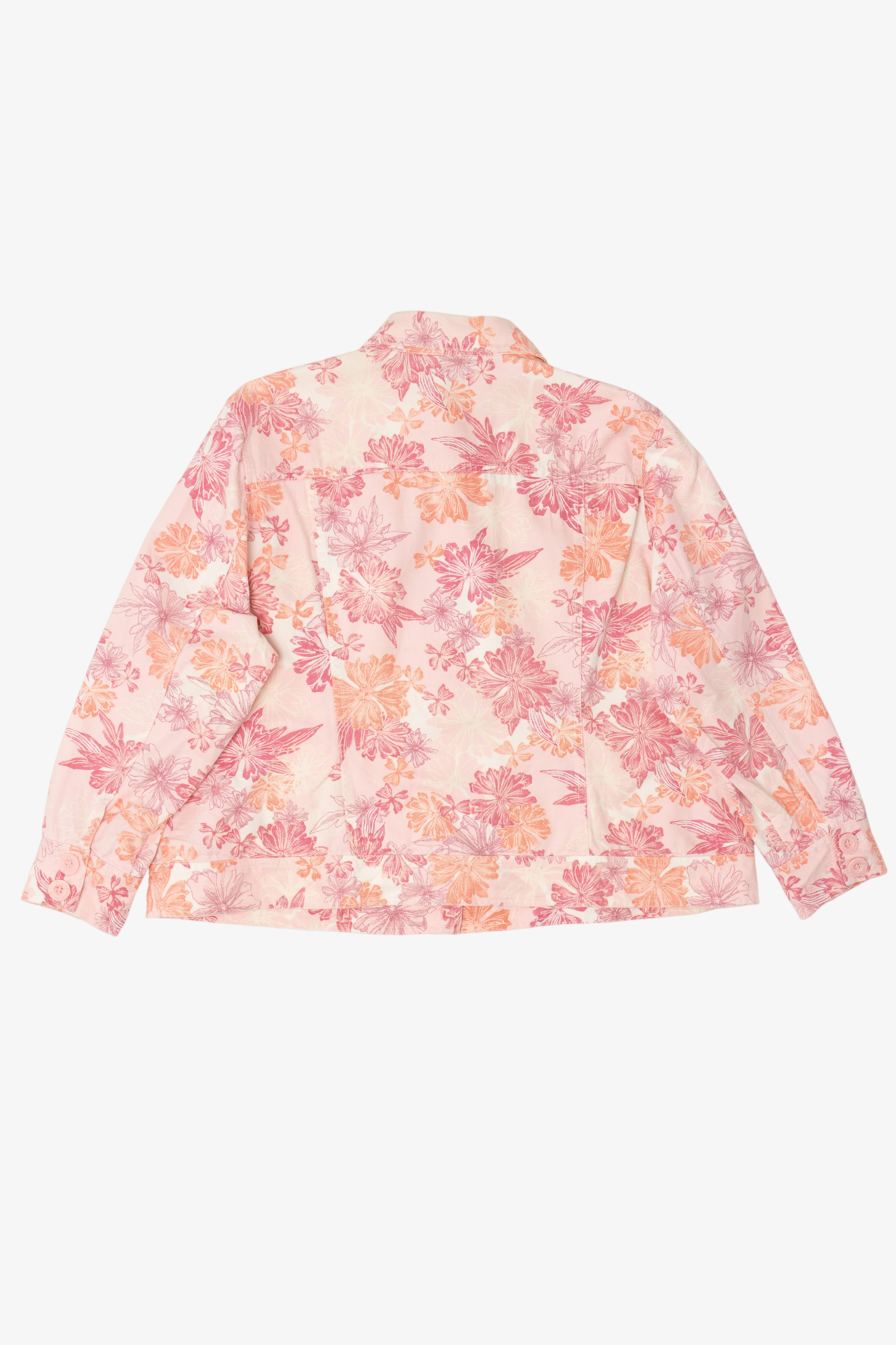 Vintage Pink Floral Liz Claiborne Denim Jacket (1990s)