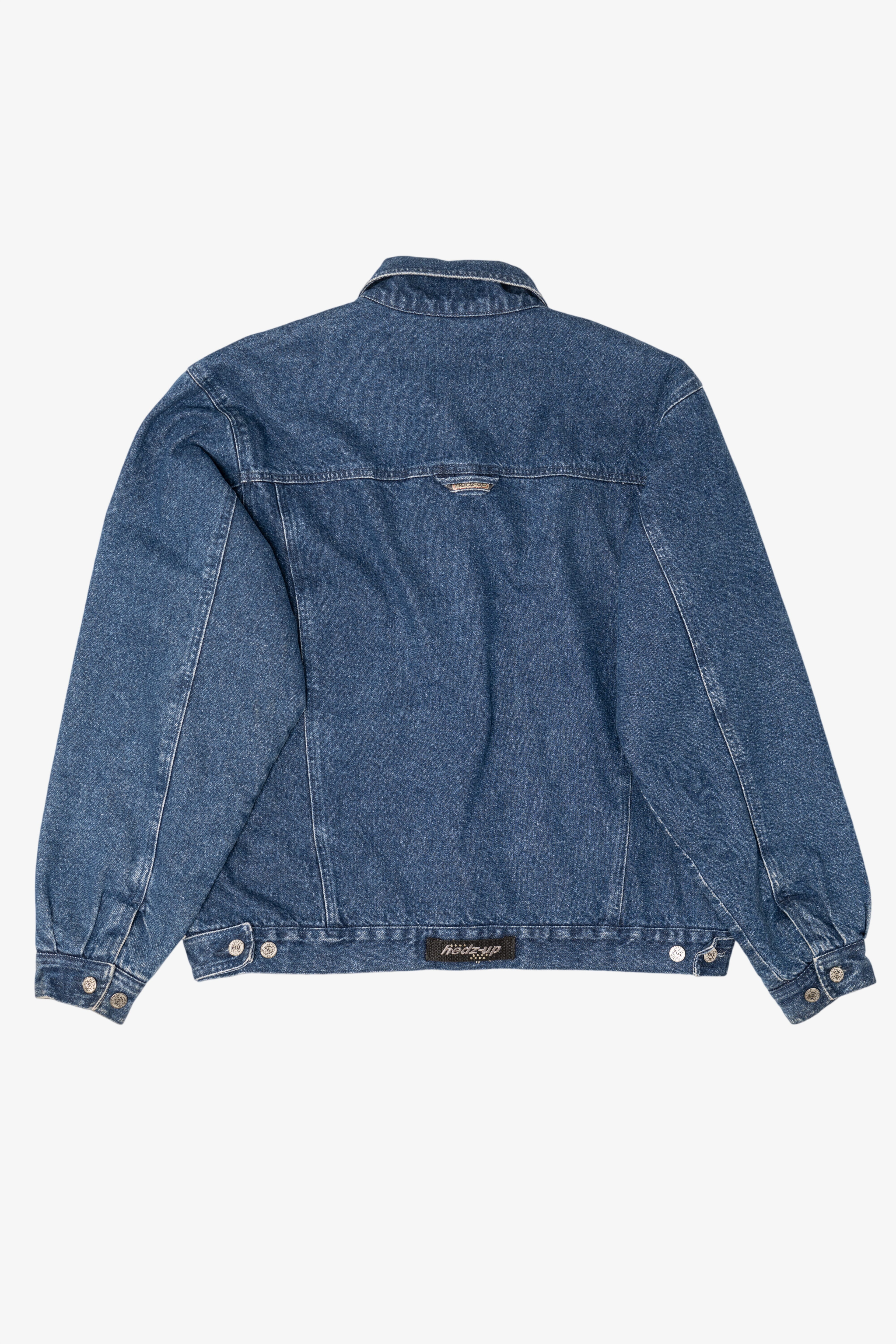 Vintage Y2k Hedz-Up Blue Denim Jacket (1990s)