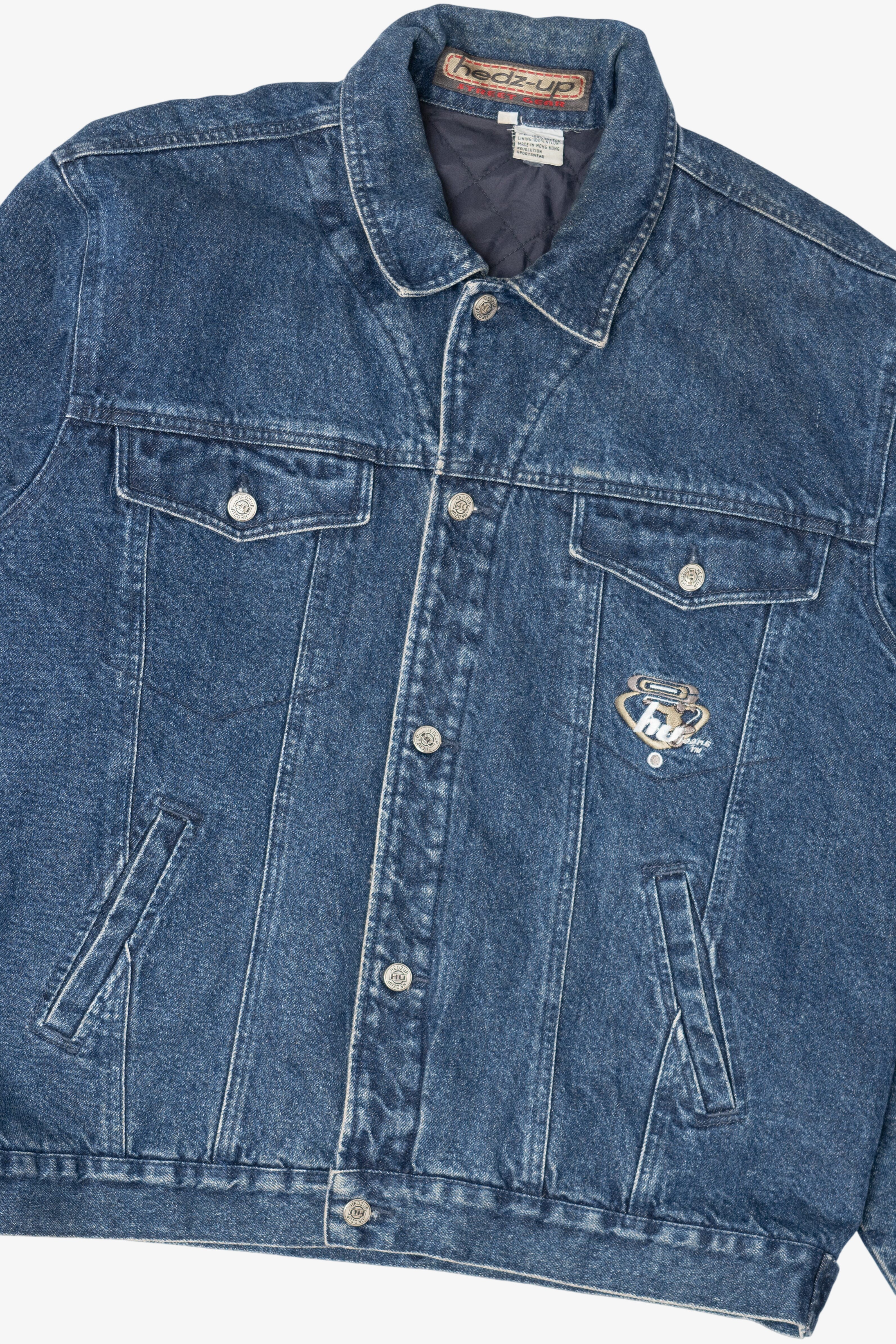 Vintage Y2k Hedz-Up Blue Denim Jacket (1990s)