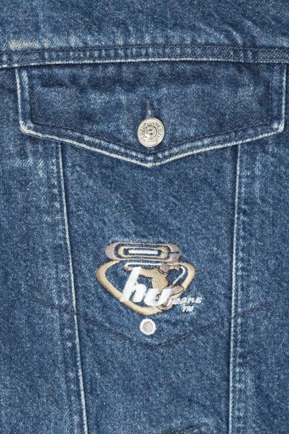 Vintage Y2k Hedz-Up Blue Denim Jacket (1990s)