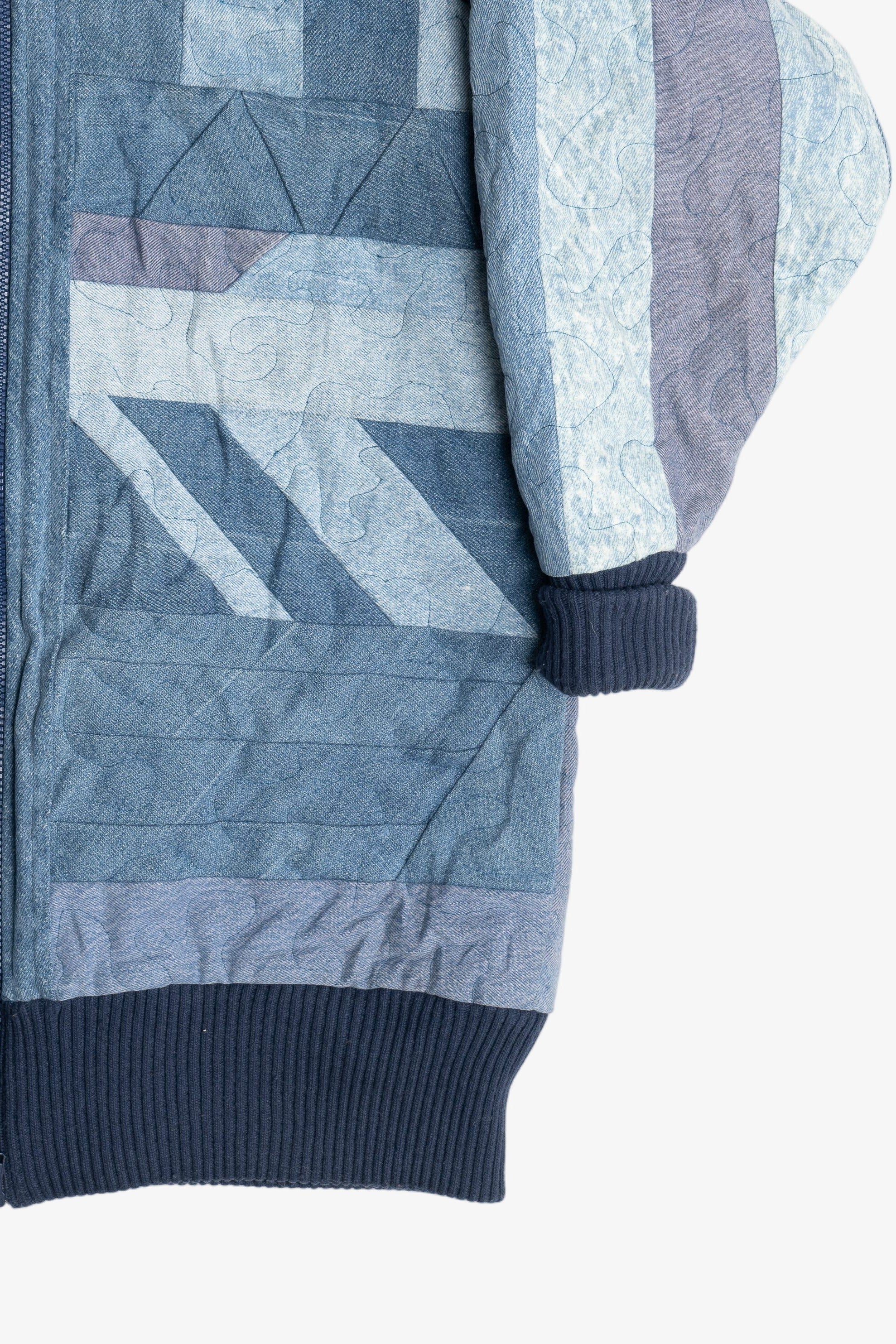 Vintage Denim Quilted Batwing Jacket (1990s)
