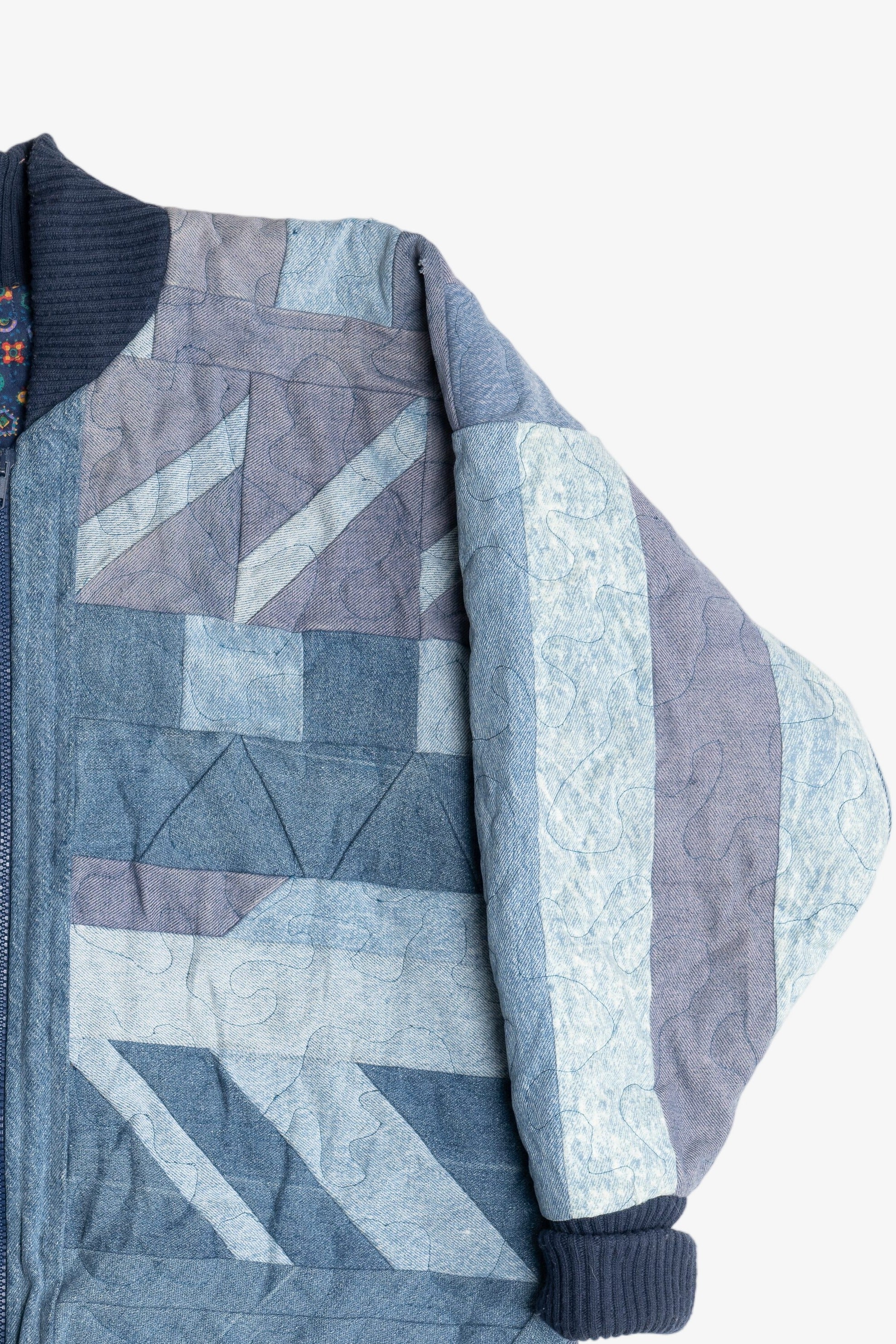 Vintage Denim Quilted Batwing Jacket (1990s)