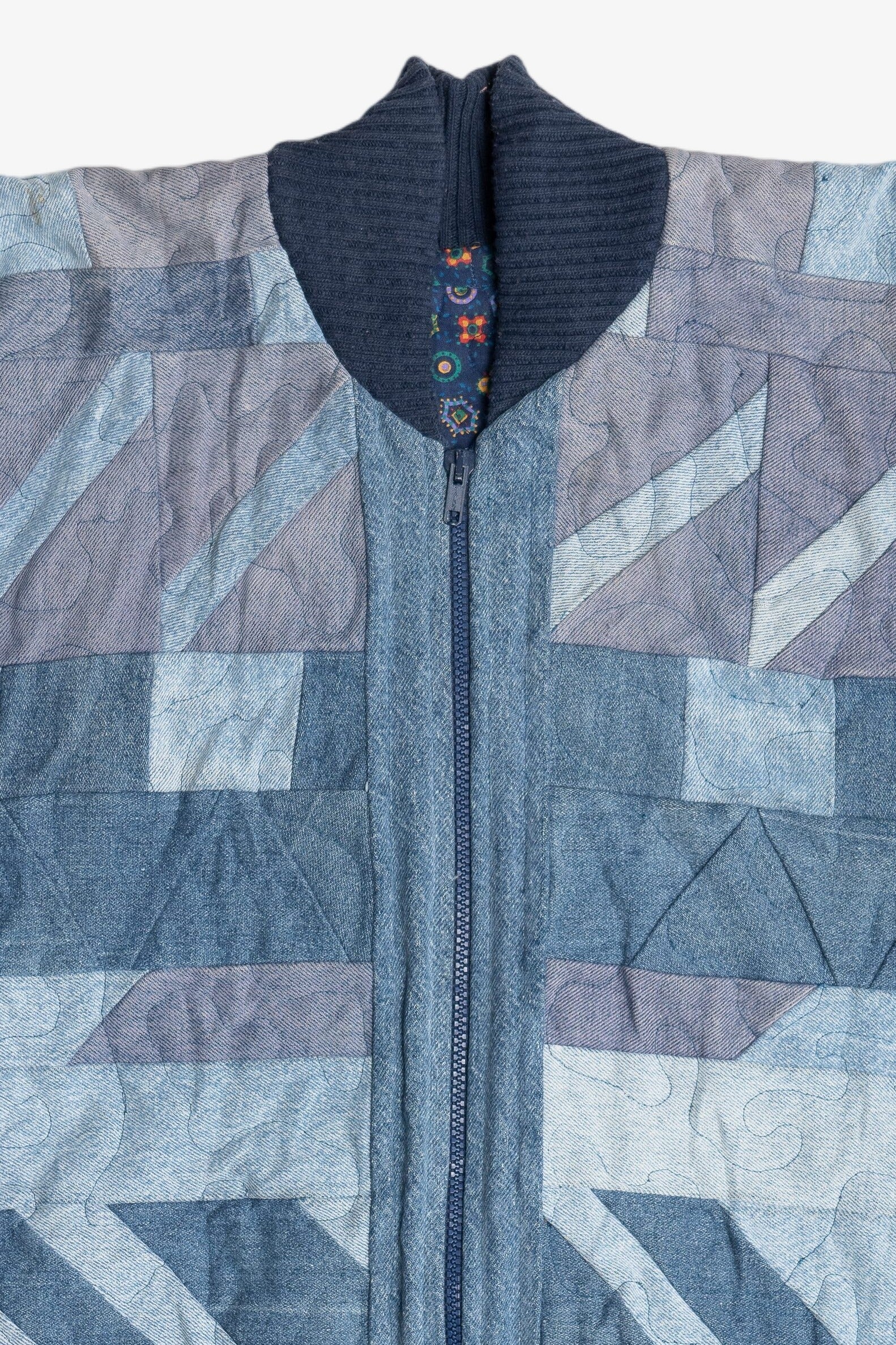 Vintage Denim Quilted Batwing Jacket (1990s)