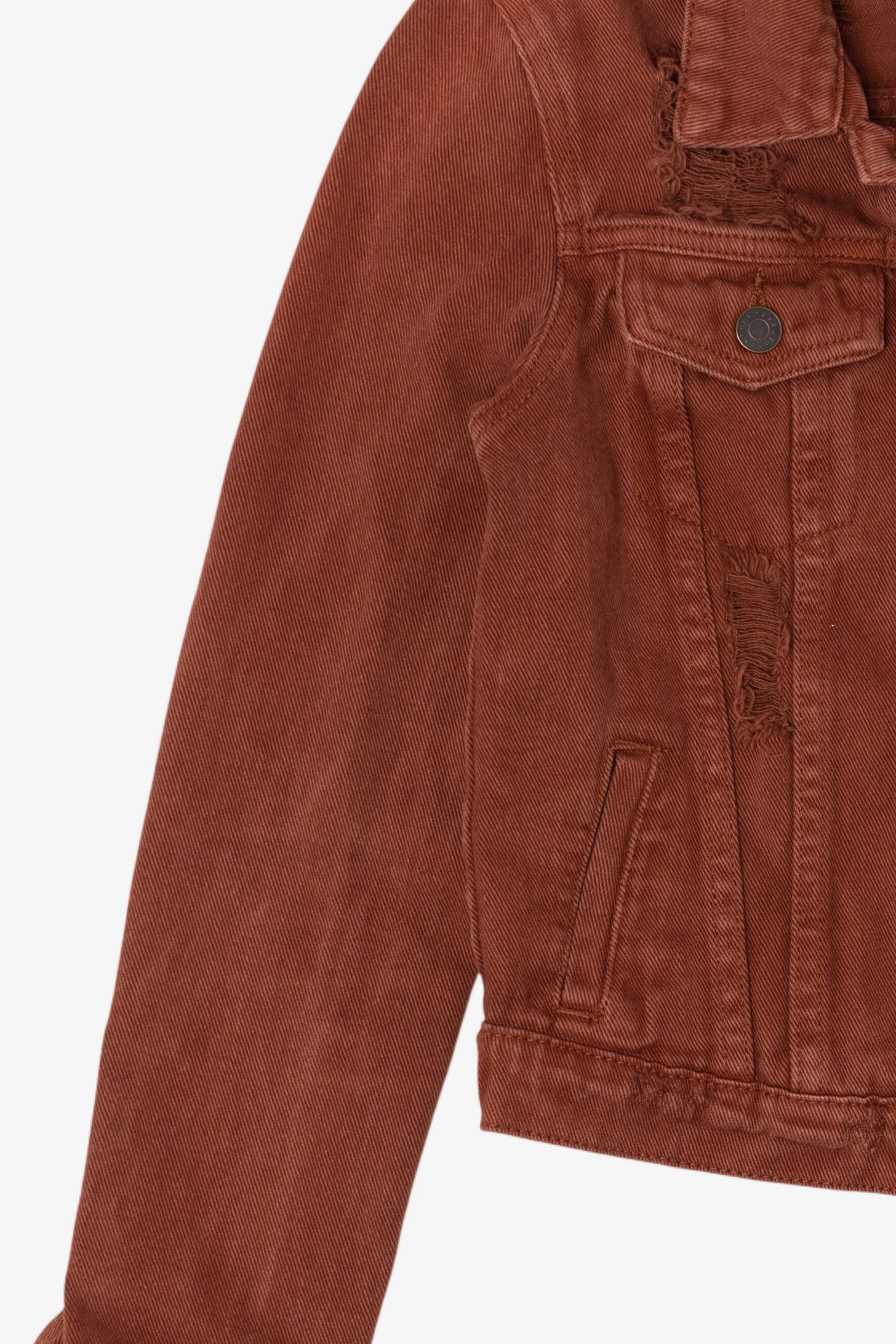 Refuge Distressed Brown Denim Jacket (2010s)