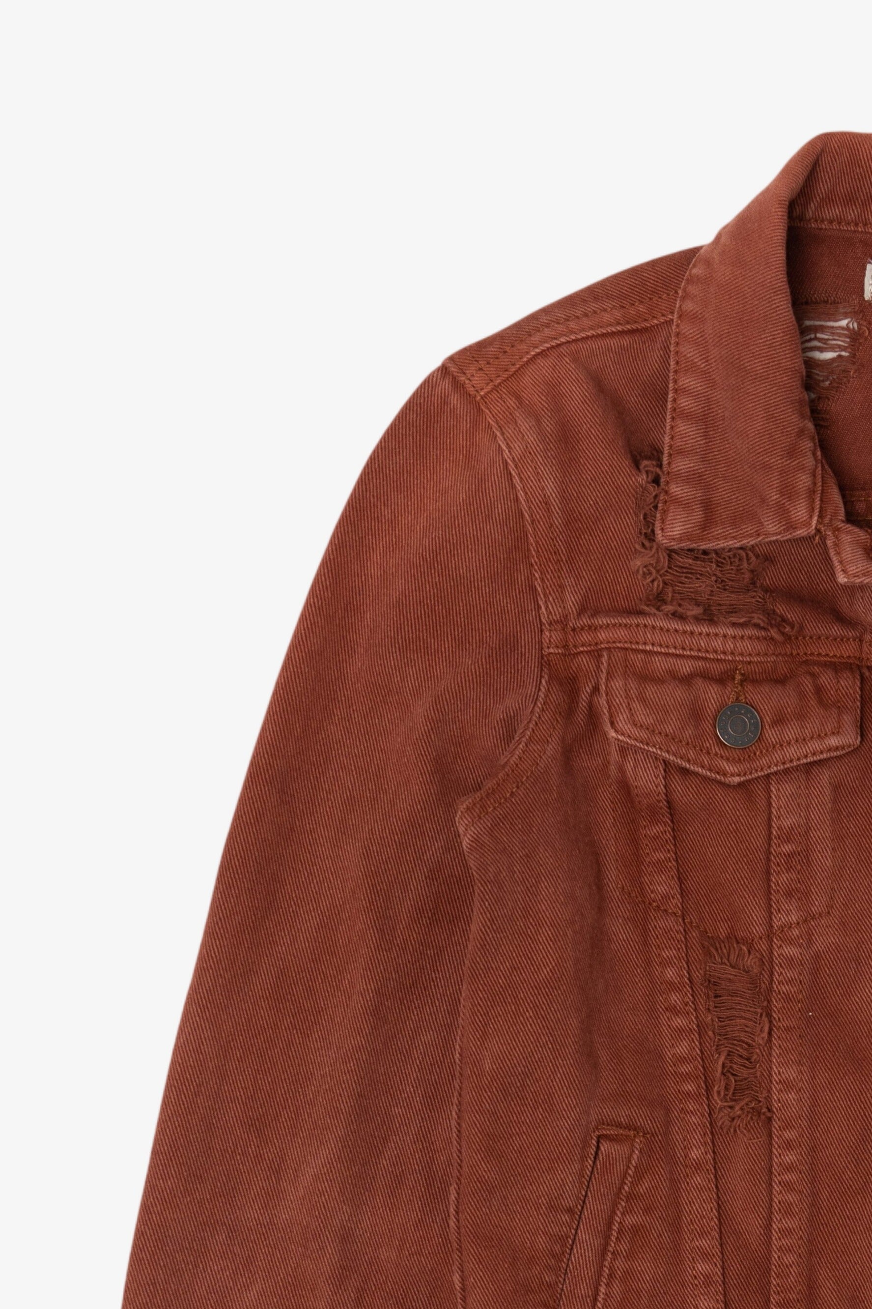 Refuge Distressed Brown Denim Jacket (2010s)