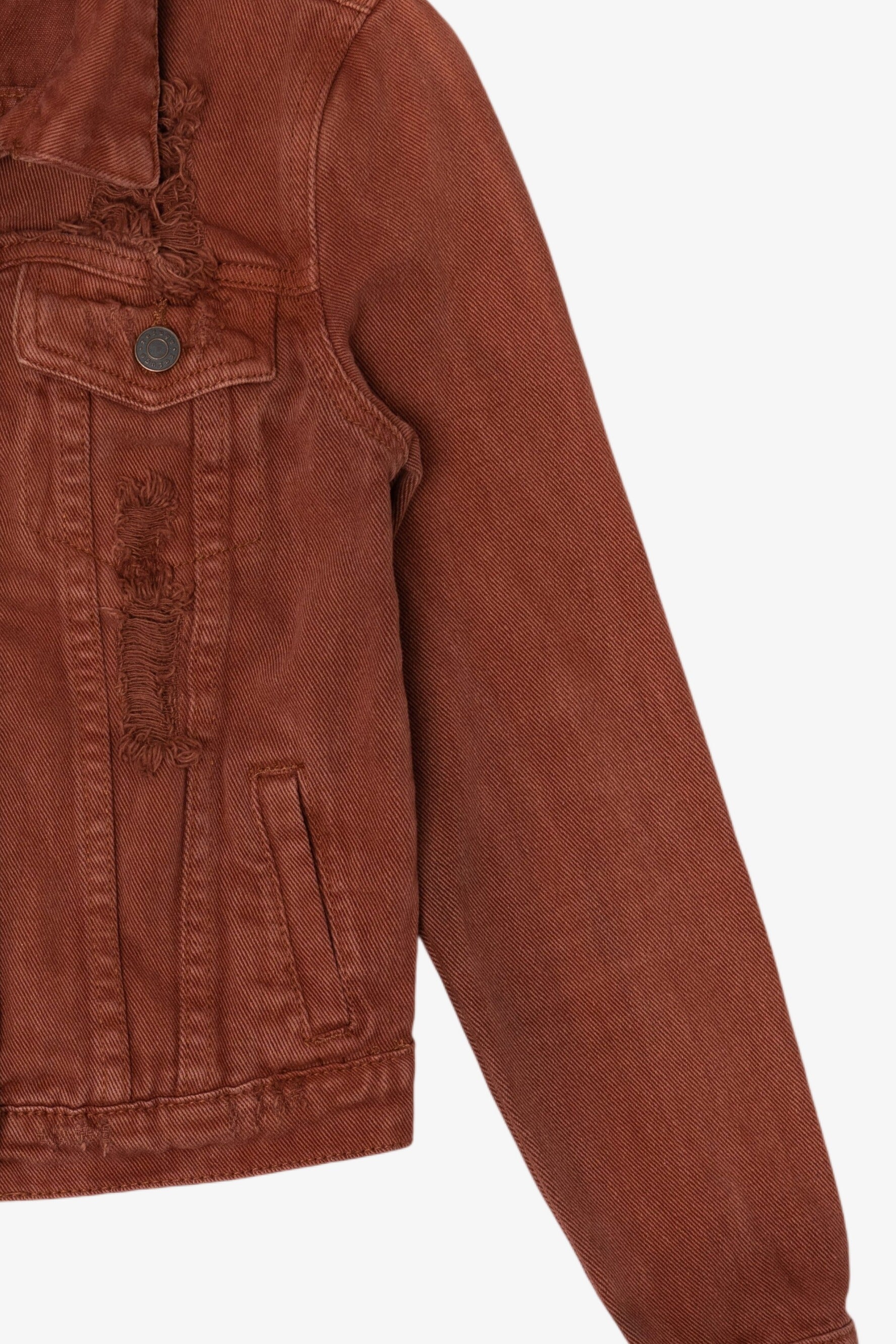 Refuge Distressed Brown Denim Jacket (2010s)