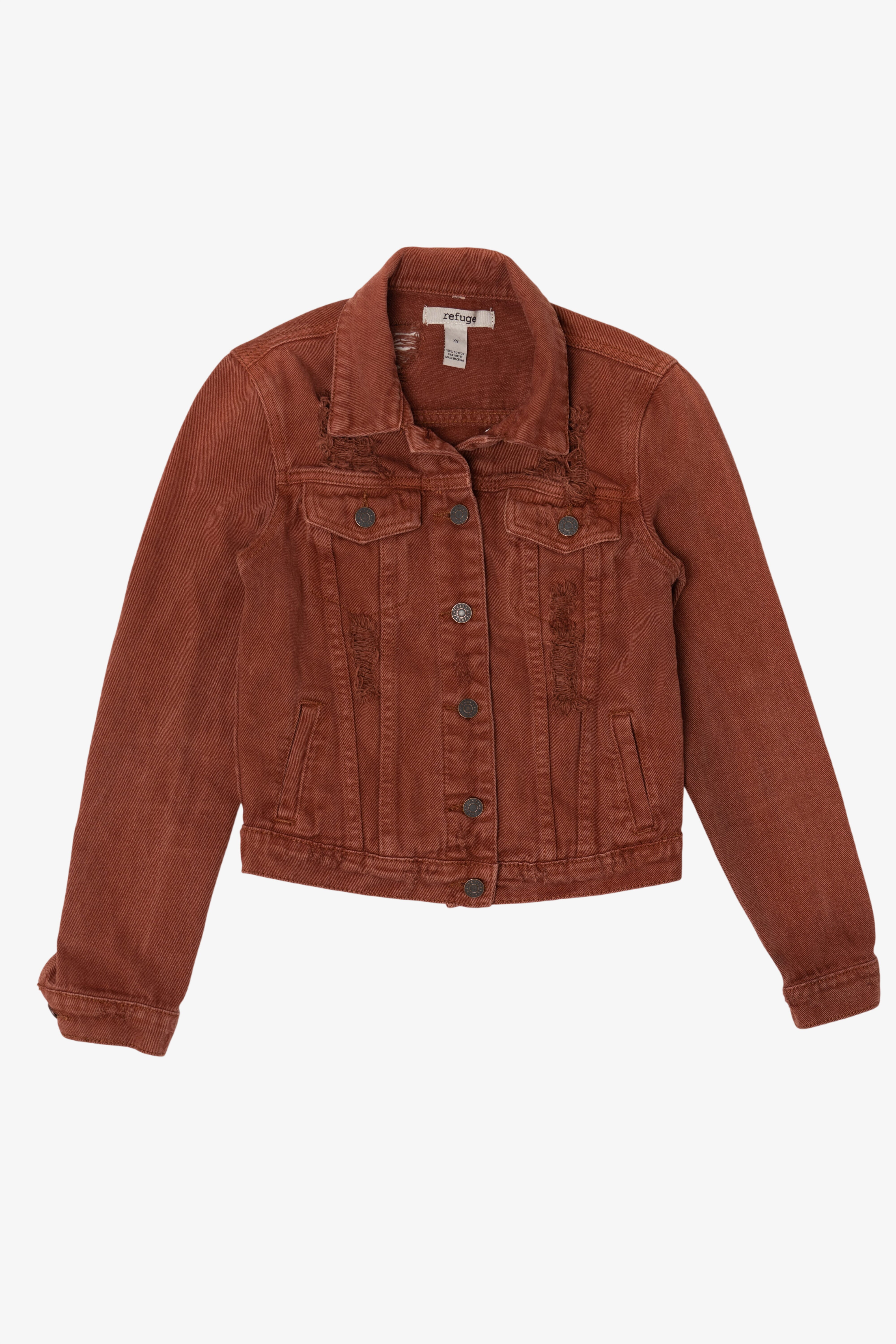 Refuge Distressed Brown Denim Jacket (2010s)
