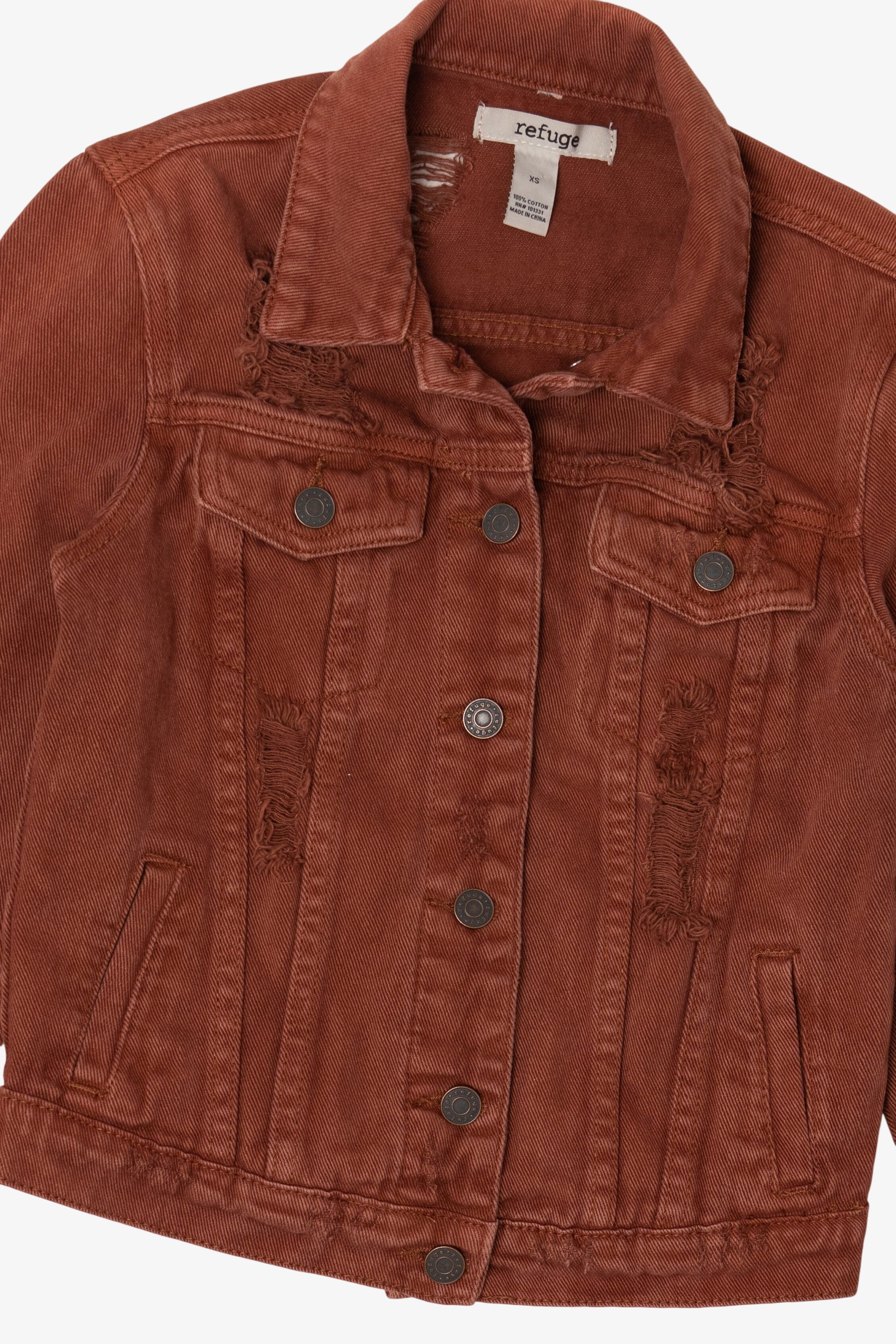 Refuge Distressed Brown Denim Jacket (2010s)