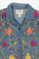 Vintage Embroidered Floral Tantrums Denim Jacket (1990s)