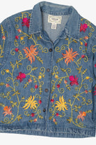 Vintage Embroidered Floral Tantrums Denim Jacket (1990s)