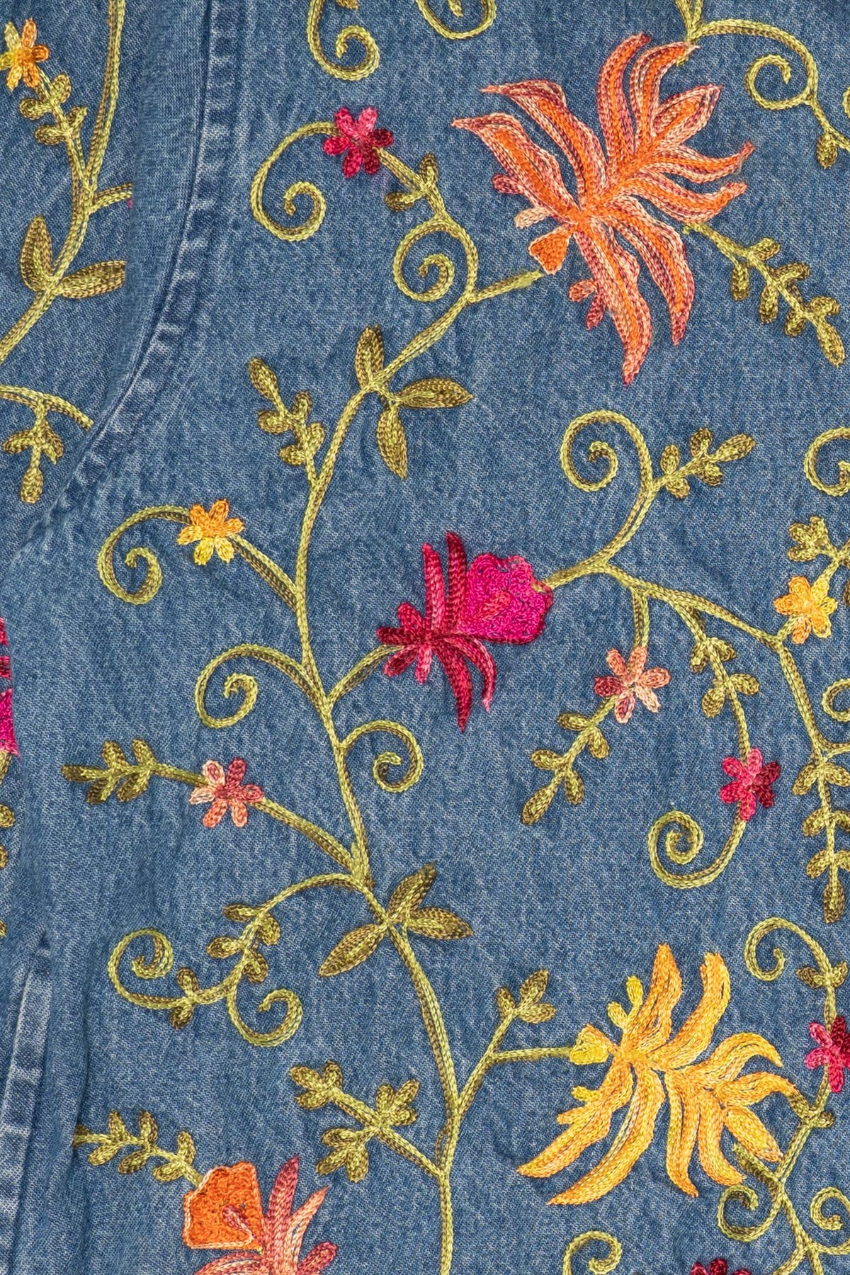 Vintage Embroidered Floral Tantrums Denim Jacket (1990s)
