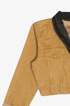 Vintage Paris Blues Contrast Collar Cropped Denim Jacket (1990s)