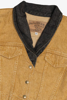 Vintage Paris Blues Contrast Collar Cropped Denim Jacket (1990s)