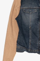 Vintage Y2k Live A Little Sweater Sleeves Denim Jacket (2000s)
