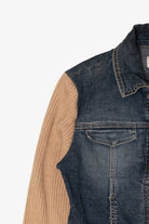 Vintage Y2k Live A Little Sweater Sleeves Denim Jacket (2000s)