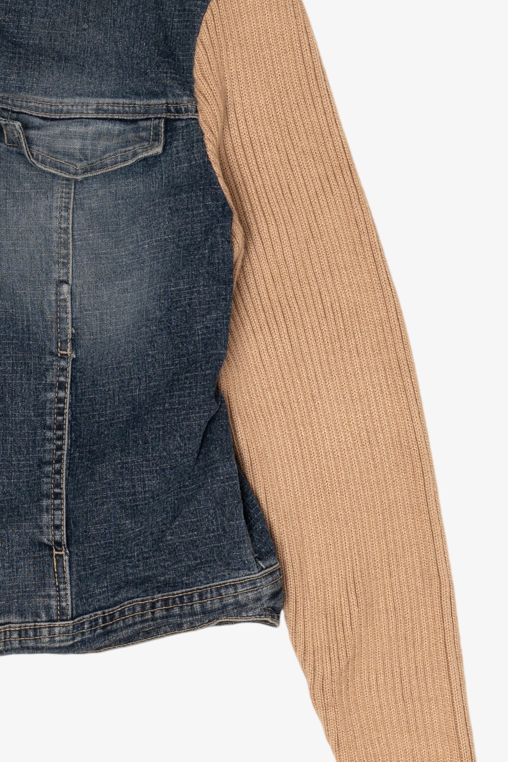 Vintage Y2k Live A Little Sweater Sleeves Denim Jacket (2000s)