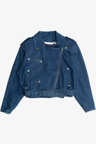 Vintage Brett Harrison Denim Motorcycle Jacket (1980s)