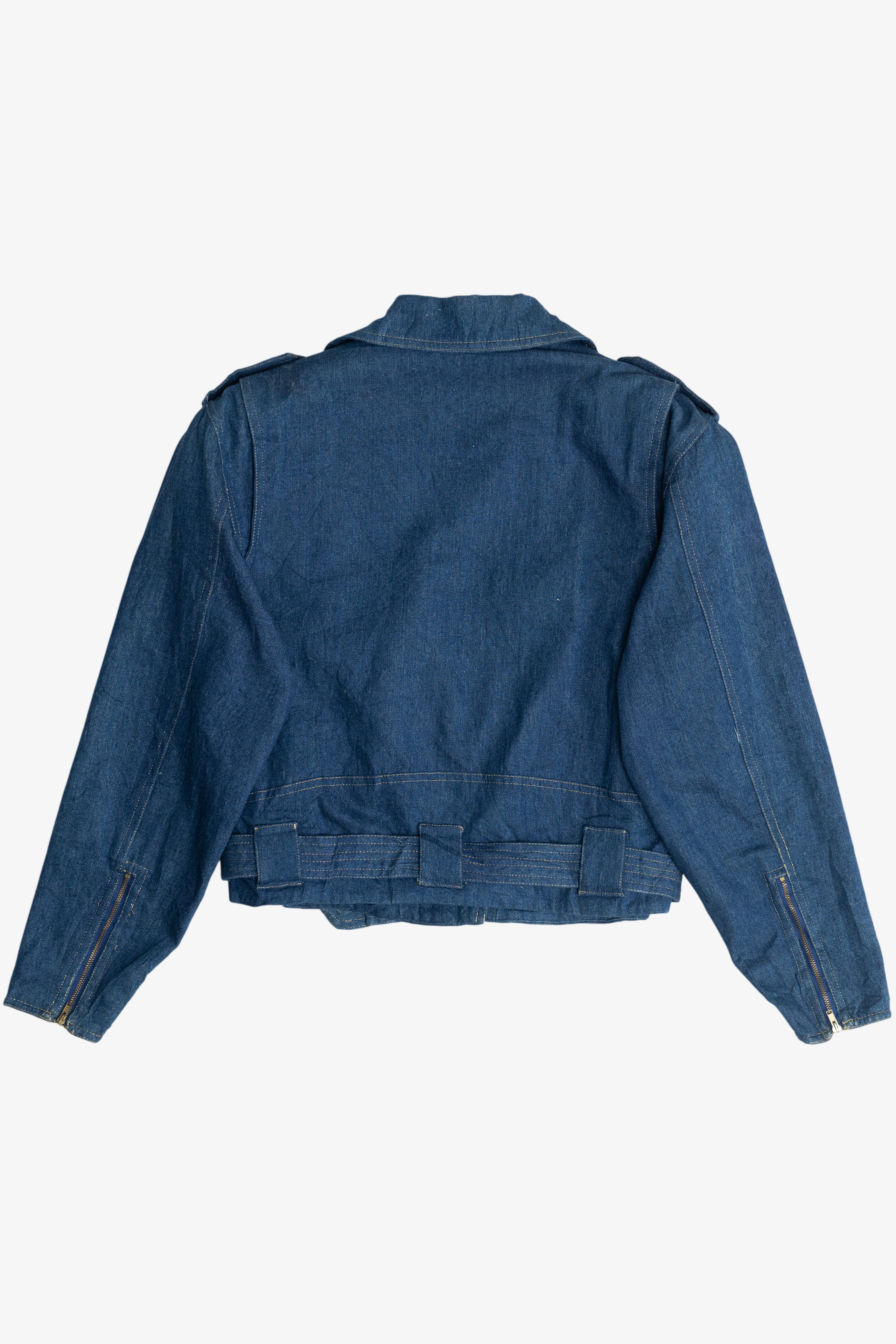 Vintage Brett Harrison Denim Motorcycle Jacket (1980s)