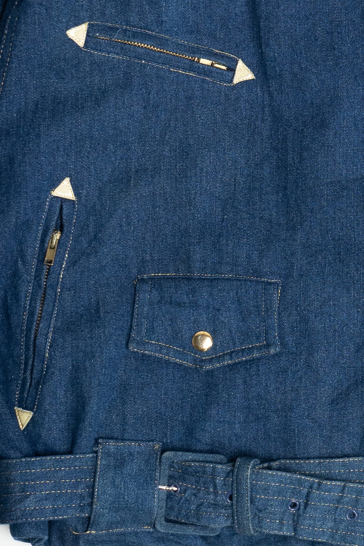 Vintage Brett Harrison Denim Motorcycle Jacket (1980s)