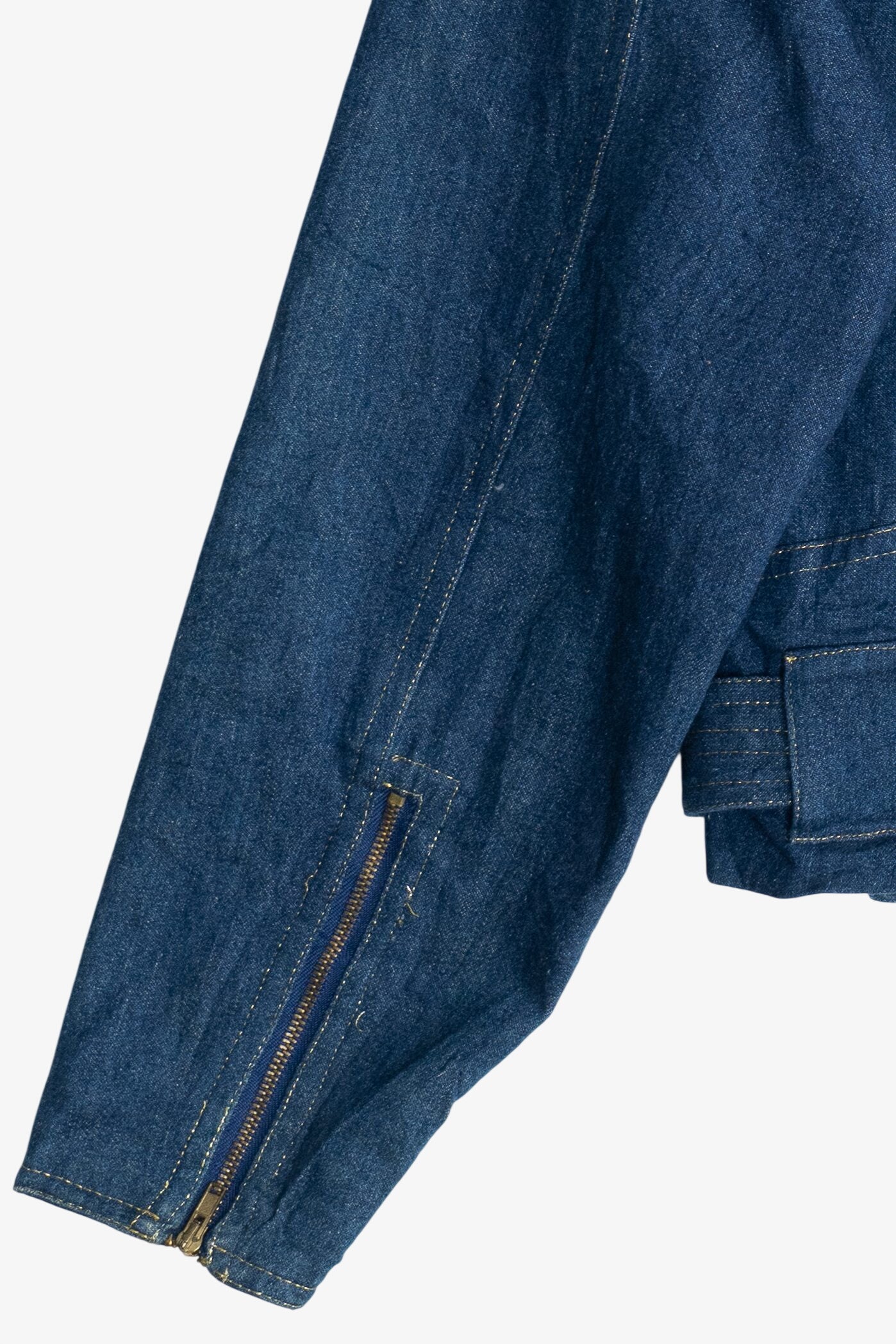Vintage Brett Harrison Denim Motorcycle Jacket (1980s)