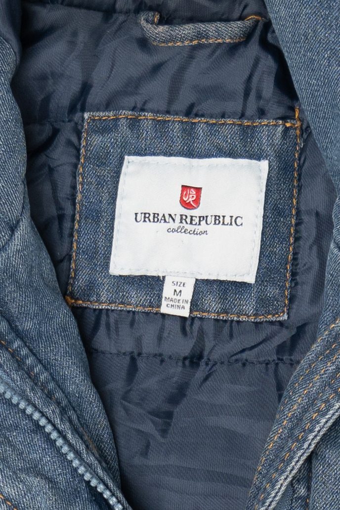 Blue Urban Republic Quilted Lining Hooded Denim Jacket (2010s)