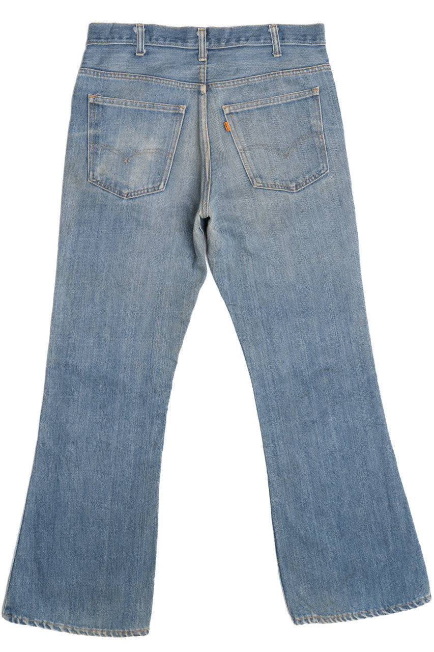 Vintage Levi's 1970's Orange Tab Distressed Denim Jeans