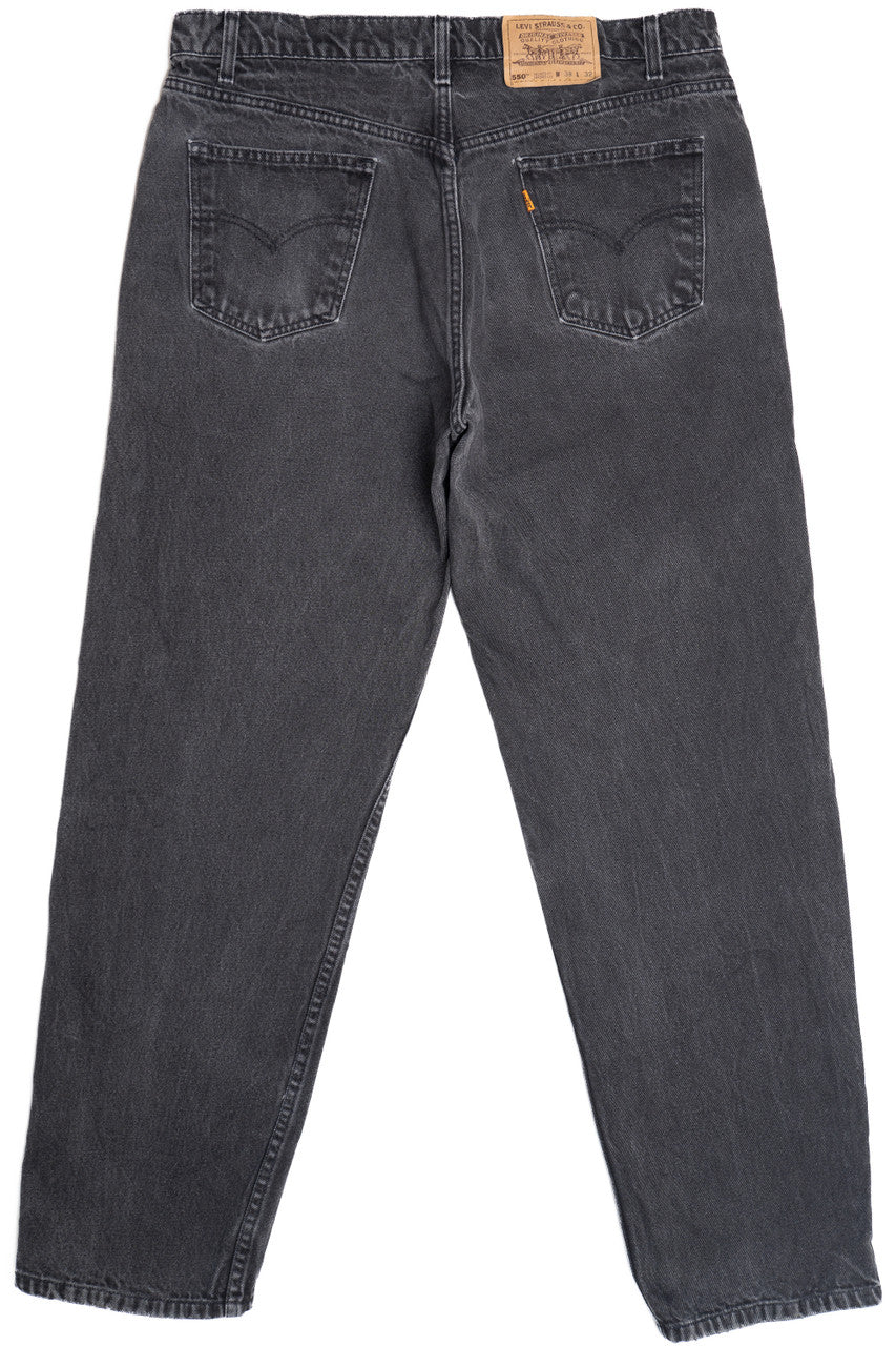 Vintage Levi's 1990's 550 Orange Tab Faded Black Denim Jeans