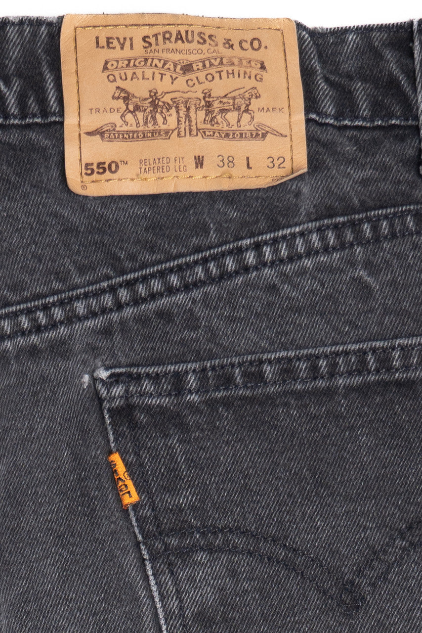 Vintage Levi's 1990's 550 Orange Tab Faded Black Denim Jeans