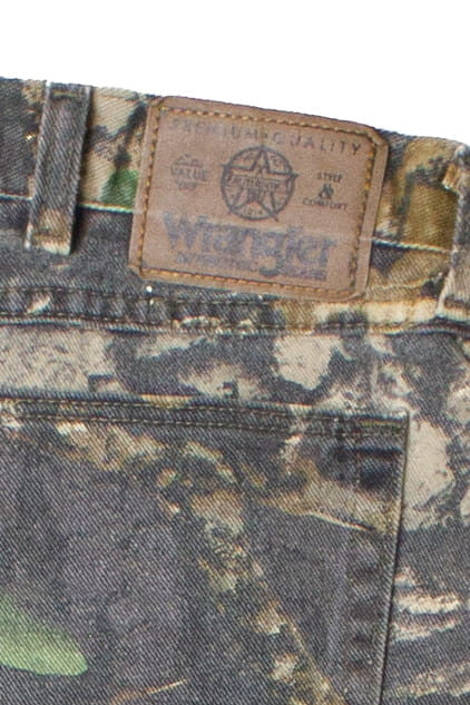 Belted Woodland Camouflage Wrangler Denim Jeans