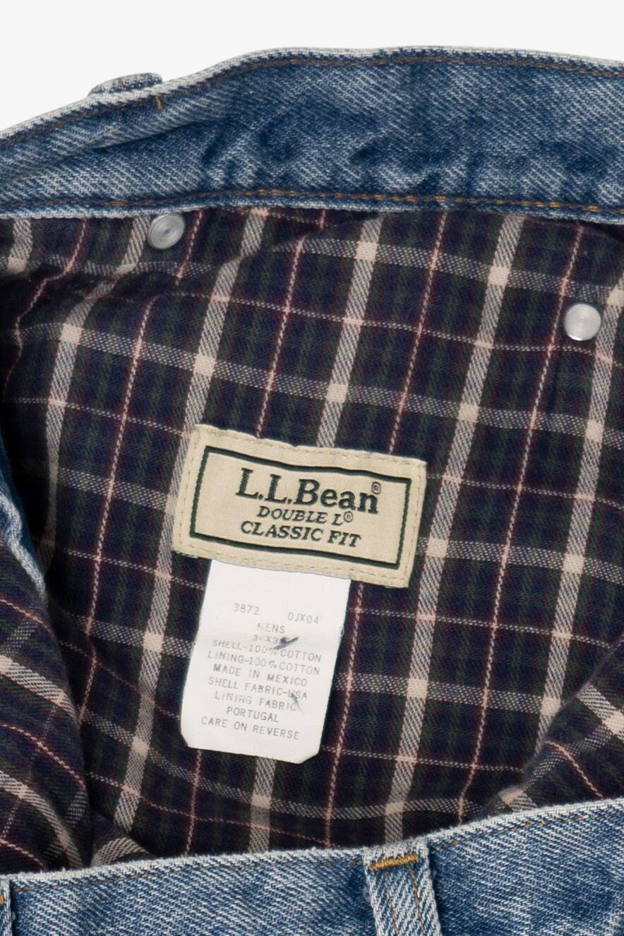 Vintage L.L. Bean Plaid Cuffed Denim Jeans (1990s)