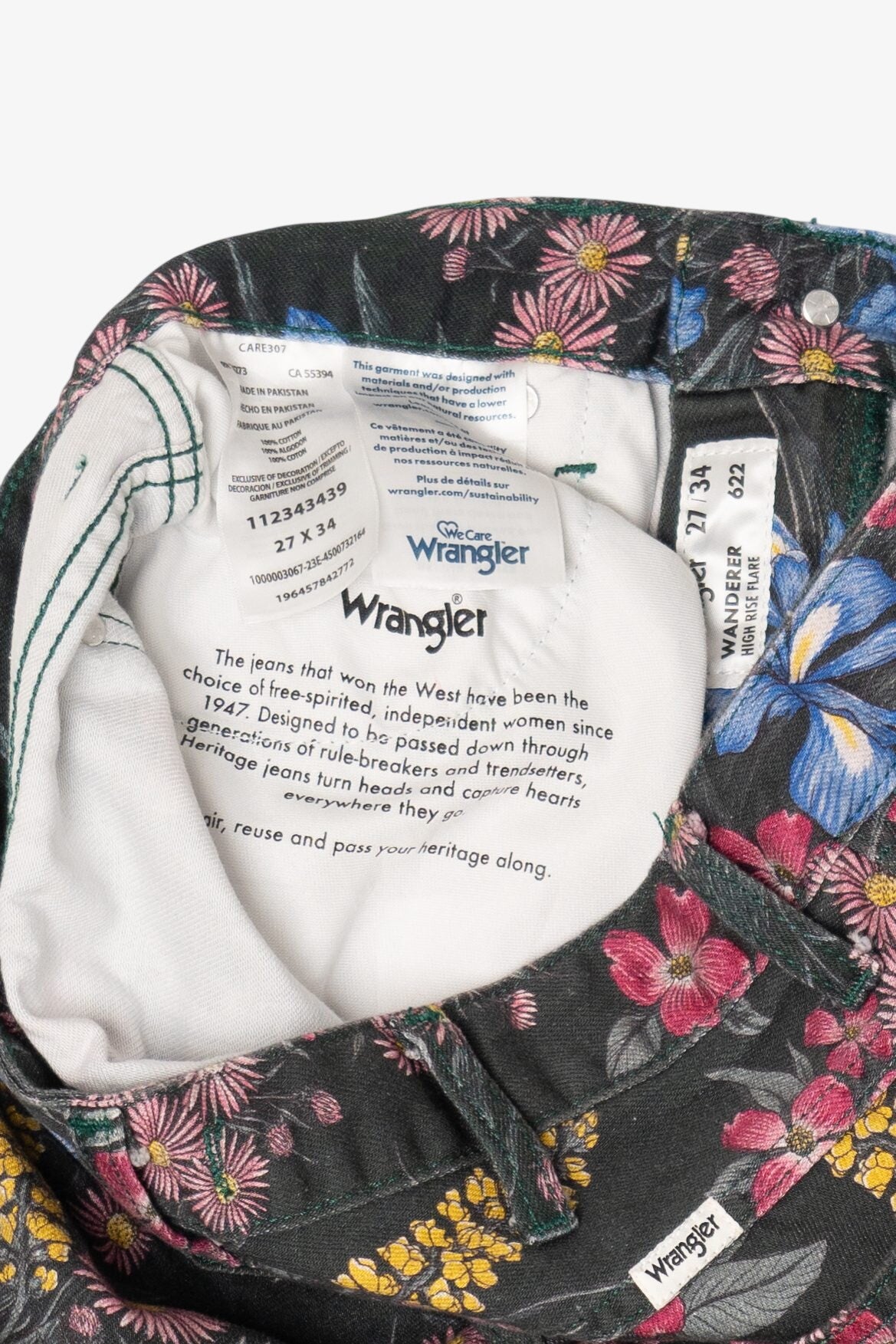 Wrangler Women's Floral Wanderer High Rise Flare Pants 27x34