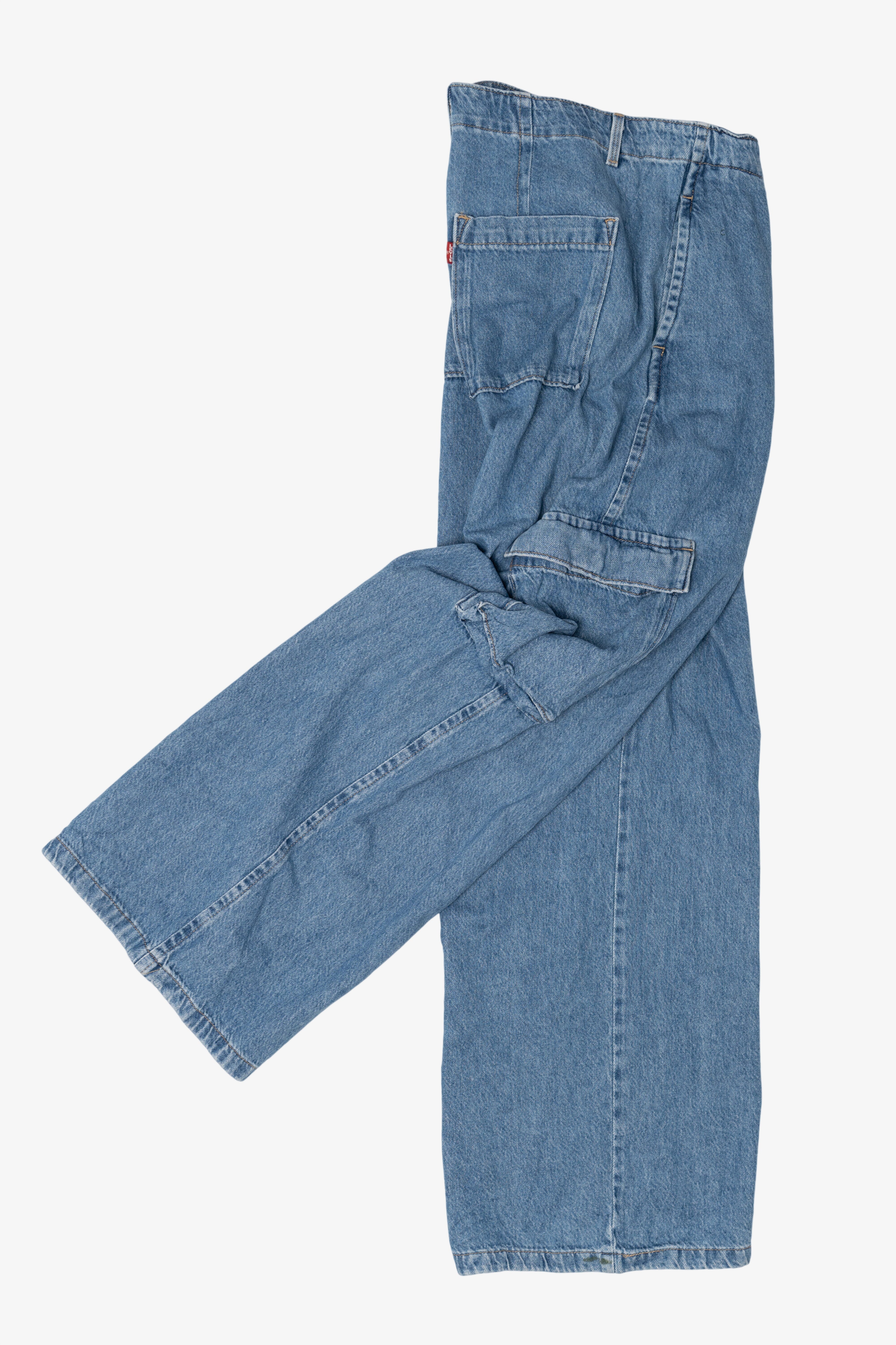 Blue Levi's Baggy Cargo Denim Jeans (2010s)