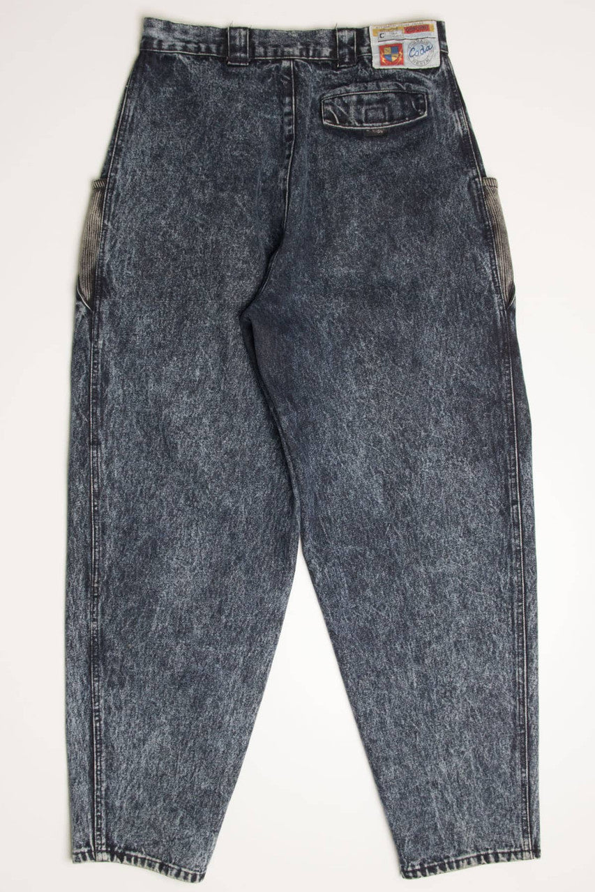 Vintage Pleated Coda Acid Wash Denim Jeans (sz. 33M)