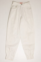 Vintage Pleated Bonjour White Denim Jeans (sz. 7/8)
