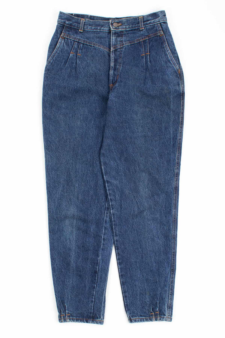 Dark Wash Pleated Sunset Blues Vintage Jeans (sz. 14)