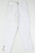 White Zip Ankle High Waisted Denim Jeans 664 (sz. 6)