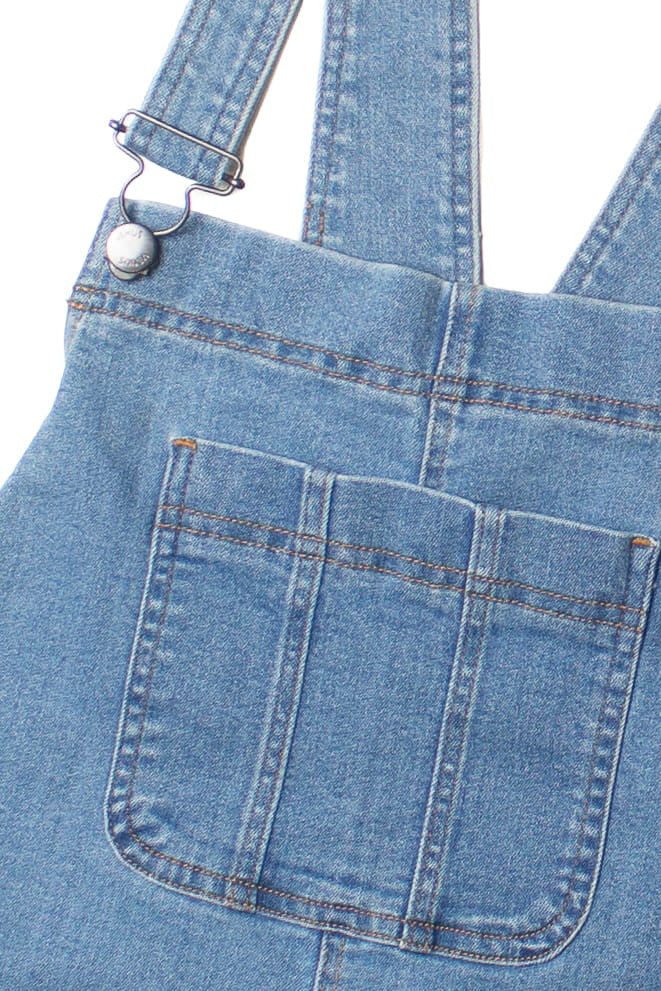 Venus Distressed Denim Overall Shorts