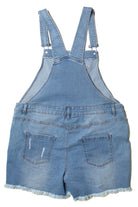 Venus Distressed Denim Overall Shorts