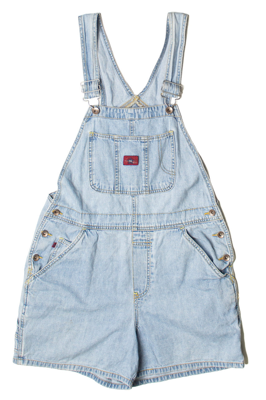Vintage Light Wash Old Navy Carpenter Denim Overall Shorts (1990s)