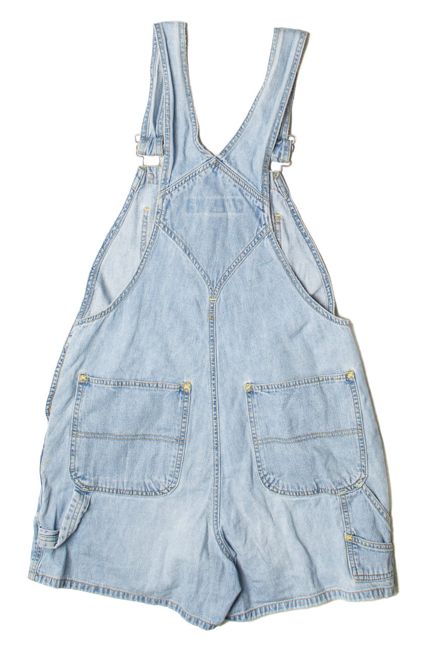 Vintage Light Wash Old Navy Carpenter Denim Overall Shorts (1990s)