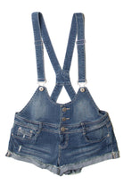 No Boundaries Suspender Style Denim Overall Shorts