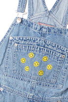 Vintage Revolt Smiley Face Carpenter Denim Overall Shorts (2000s)
