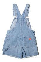Vintage Revolt Smiley Face Carpenter Denim Overall Shorts (2000s)