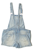 Light Wash Distressed Lei Denim Overall Shorts