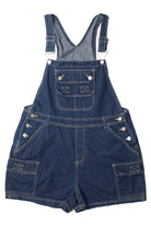 Dark Wash Cargo Denim Overall Shorts