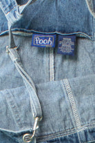 Vintage Pooh Garden Denim Overall Shorts (1990s)